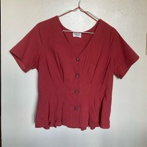 Sienna Sky Rose Peplum Shirt